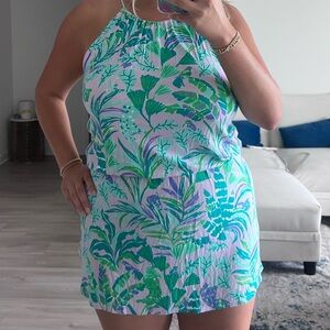Lilly Pulitzer Gianni Skort Romper “purple iris on the chase” print